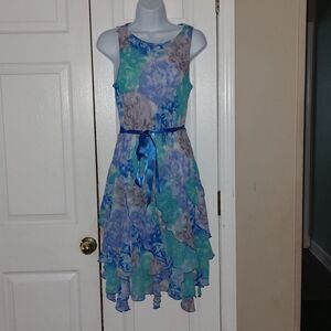 Christopher & Bank  sleeveless ruffle belted summer party graduation dress Sz 4